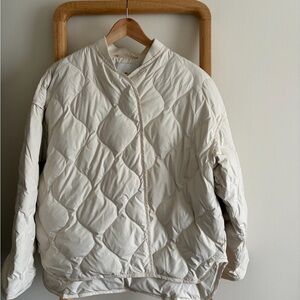 COS Off-White Oversized Quilted Puffer Jacket